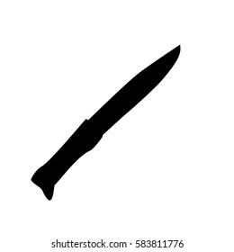 Knife icon on background . Edged weapons symbol. Hunting equipment. Classic flat icon.