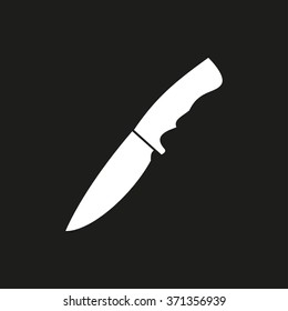 Knife  icon  on black background. Vector illustration.