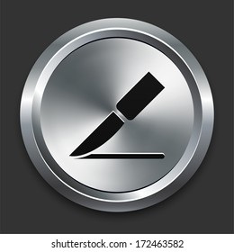 Knife Icon on Metallic Button Collection
