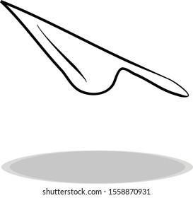 Knife icon on white background, hand drawing. Flat design. Illustration cutlery, contour of symbol black