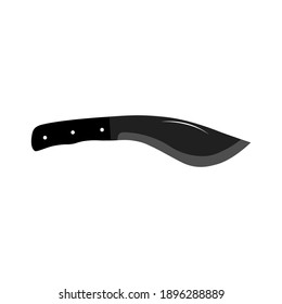 Knife icon on white background. Vector illustration in flat cartoon design. 