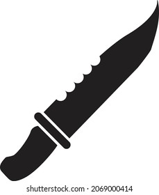 icono de cuchillo en fondo blanco. símbolo de arma de borde. estilo plano.