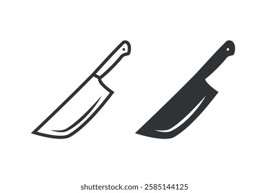 Knife icon on white background. Vector art image illustration, isolated on white background.