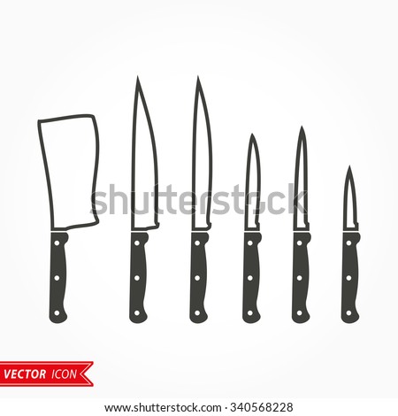 Knife  icon  on white background. Vector illustration.