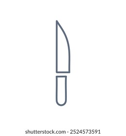 Knife icon. Outline icon of a knife, perfect for culinary or kitchen themes. Represents sharpness and precision.