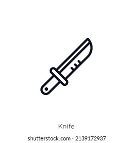 Knife-Symbol. Konkretes Stildesign einzeln auf weißem Hintergrund