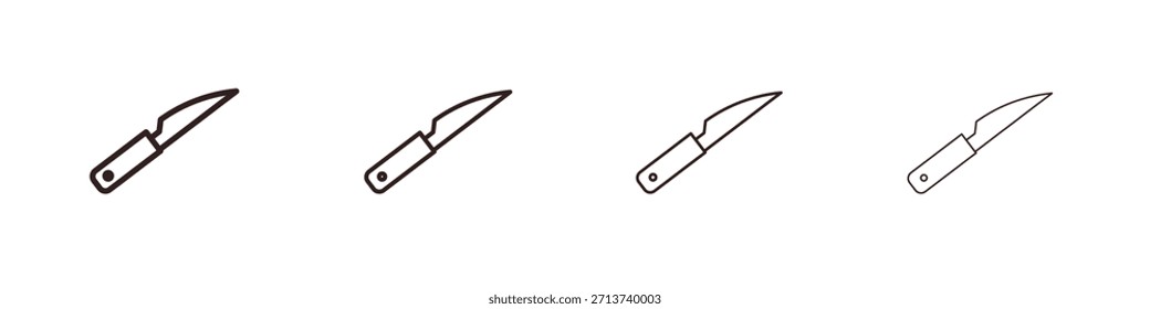 knife icon outline symbol. Editable Stroke collection.