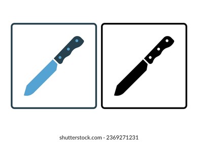 Knife Icon. Icon related to kitchen tool. Suitable for web site design, app, user interfaces. Solid icon style. Simple vector design editable