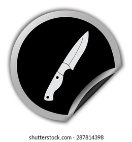 knife icon - round vector sticker