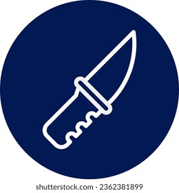 Knife Symbol abgerundete blaue Farbe Militär-Vektorarelement und Symbol perfekt.