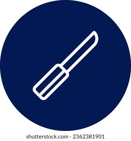 Knife icon rounded blue white colour military vector army element and symbol perfect.