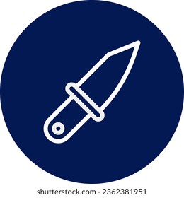 Icono de cuchillo color blanco redondeado elemento militar vector ejército y símbolo perfecto.