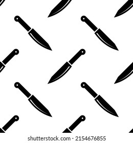Knife Icon Seamless Pattern, Kitchen Knife, Tool Icon Vector Art Illustration