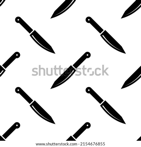 Knife Icon Seamless Pattern, Kitchen Knife, Tool Icon Vector Art Illustration