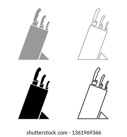 Knife  icon set black