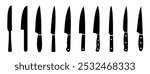 Knife icon. Set of kitchen knife silhouette. Knife logo vector illustration