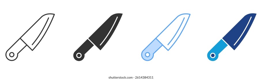 Knife Icon Set Multiple Style Collection