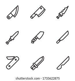 Knife Icon Set Simple Download