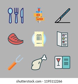 knife icon set. vector set about restaurant, fork, menu and sword icons set.