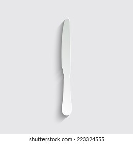 knife icon with shadow on a grey background
