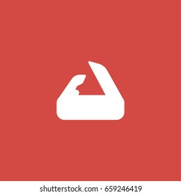 knife icon. sign design. red background