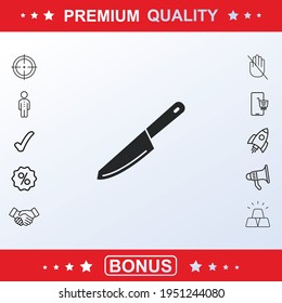 Knife icon, sign, vector set, outline illustration concept. Extra vector elements for your design. Vector