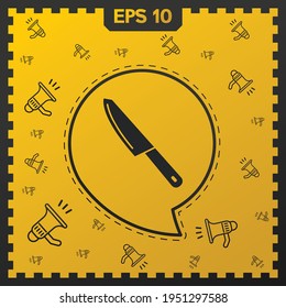 Knife icon, sign, vector set, outline illustration concept. Extra vector elements for your design. Vector illustration