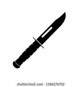 Knife icon, silhouette, logo on white background