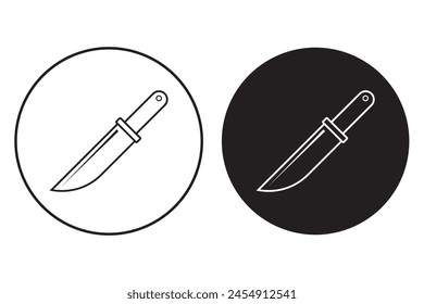 Knife icon, silhouette. Military knife icon silhouette. Simple illustration of knife vector icon design for web design, logo, symbol. Vector illustration.