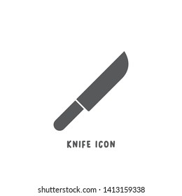 Knife icon simple silhouette flat style vector illustration on white background.