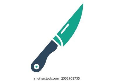 Knife icon. solid icon style. icon related to kitchen appliances. meal elements vector illustration