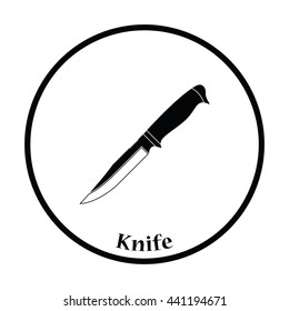 Knife icon. Thin circle design. Vector illustration.