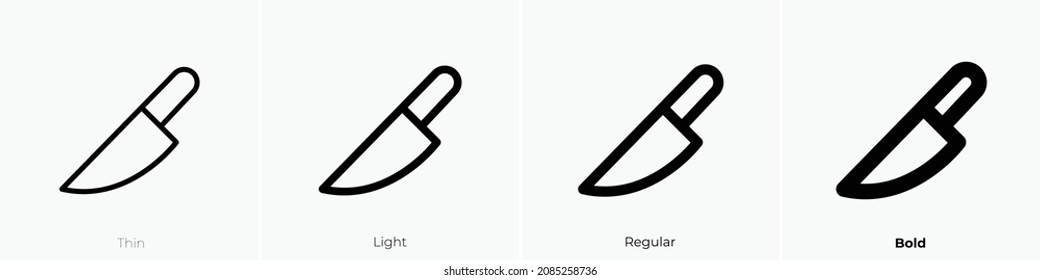 knife icon. Thin, Light Regular And Bold style design isolated on white background