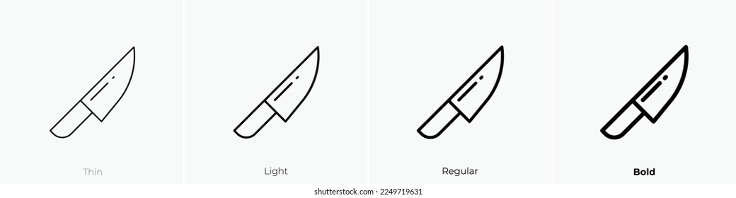 knife icon. Thin, Light Regular And Bold style design isolated on white background