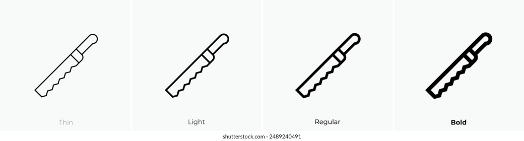 knife icon. Thin, Light Regular And Bold style design isolated on white background