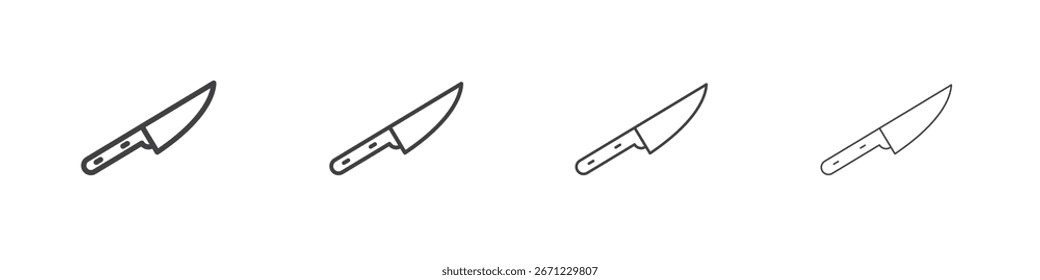 ícone de faca. Ícone de linha fina para design e desenvolvimento de sites, desenvolvimento de aplicativos.