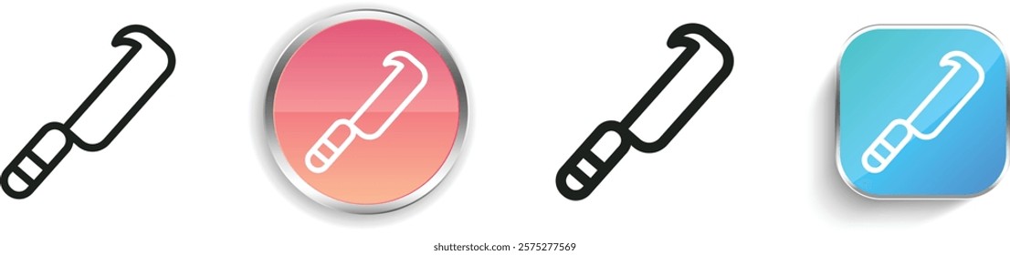 knife icon. Thin Linear, Regular and Button Style Design Isolated On White Background