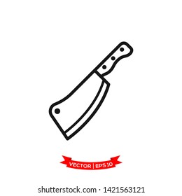 knife icon in trendy flat design, meat knife vector icon, kitchen utensil icon 