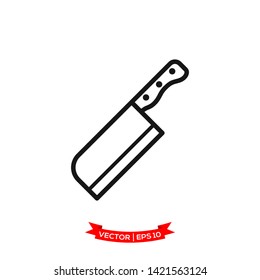 knife icon in trendy flat design, meat knife vector icon, kitchen utensil icon 