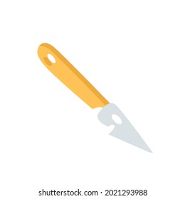 Knife icon, unique knife in flat style isolated on white background. For your design, logo. Vector illustration.