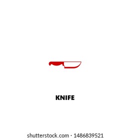 knife icon. knife vector design.  red color