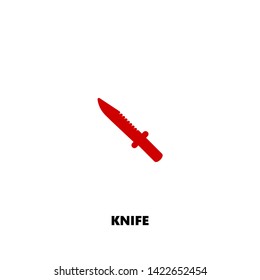 knife icon. knife vector design. sign design. red color