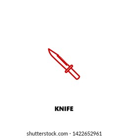 knife icon. knife vector design. sign design. red color