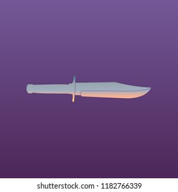 Knife icon. Vector. Evening gradient icon at violet background.