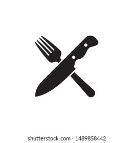 Knife icon vector. Knife and fork icon symbol illustration. Simple design on white background.