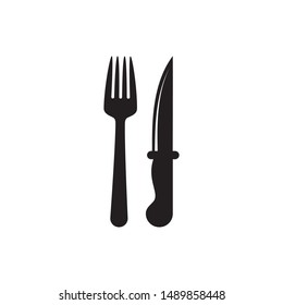 Knife icon vector. Knife and fork icon symbol illustration. Simple design on white background.