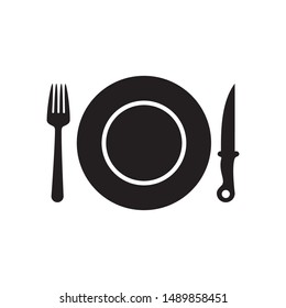 Knife icon vector. Knife and fork icon symbol illustration. Simple design on white background.