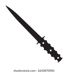 Ícone de faca vetor. Sinal de ilustração de faca de caça. Símbolo de comunicação de faca militar. Conjunto de ícones da web de armas frias.