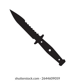 Knife icon vector. Hunting knife illustration sign. Military knife communication symbol. Cold weapon web icon set.