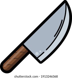Knife icon vector illustration. Beautiful design knife  vector. Realistic vector illustration of metal knife with handle made of wood.